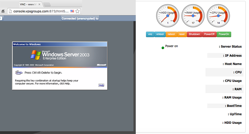 کنترل پنل اختصاصی سرور WMWARE